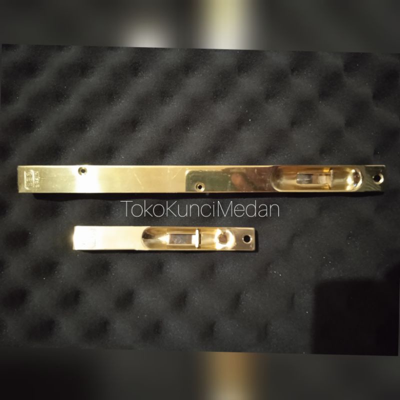 SES - Grendel Tanam Pintu / Flush Bolt Sorong Gold 12" inch + 6"inch