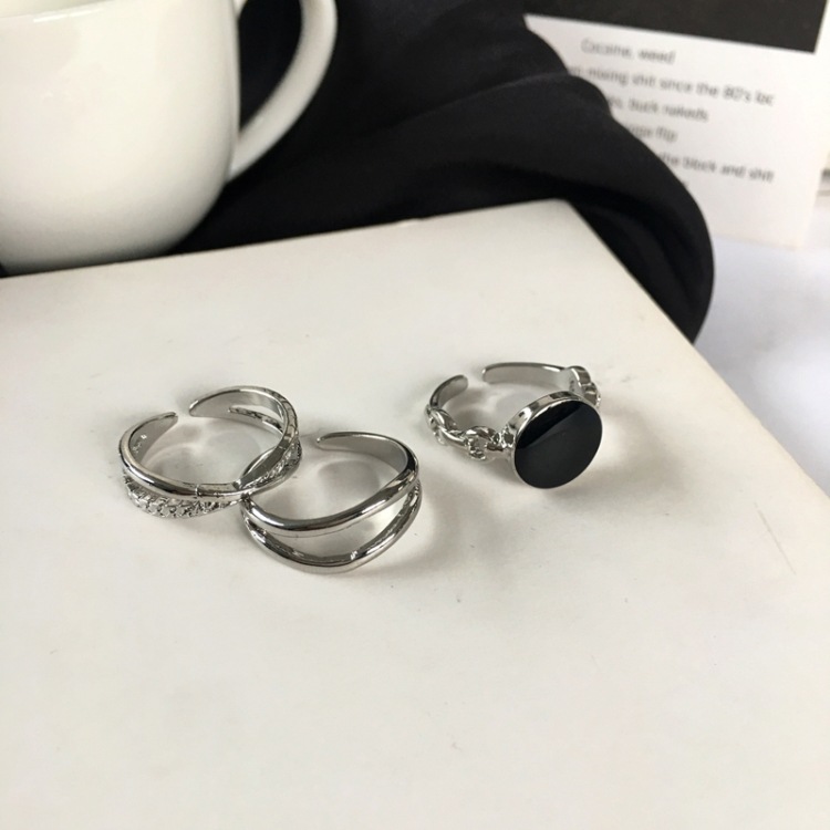 3pcs / Set Cincin Model Terbuka Gaya Korea Untuk Hadiah