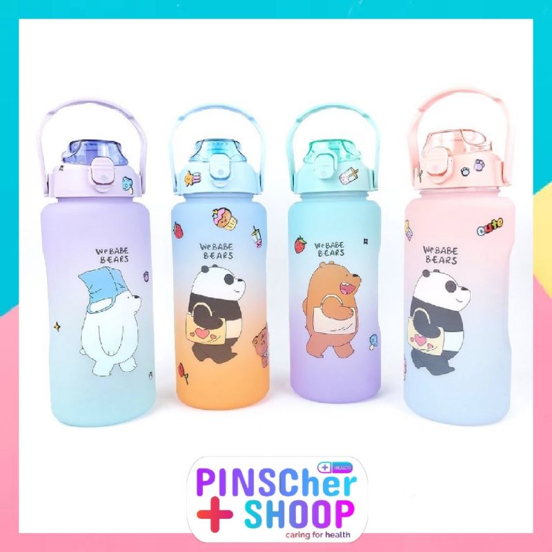 Botol Minum 2 Liter Webabe Bears Bottle Air Minum Warna Gradasi Free Stiker Free BPA