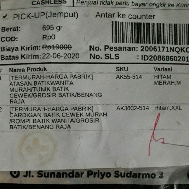 Benang Raja Tunik Batik Wanita Lengan Panjang Ukuran M L Xl