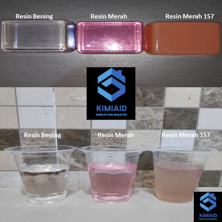 Resin Merah 1Kg + Katalis - Kerajinan Tangan - Resin Polyester Merah - Resin Yukalac SHPCP - Fiber