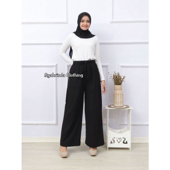 Celana Kulot Linen Cullote Basic Katun Premium Import