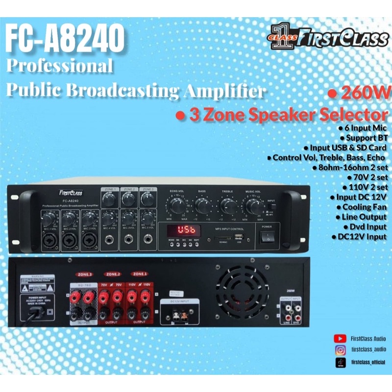 Amplifier TOA masjid firstclass FC A8240 250watt