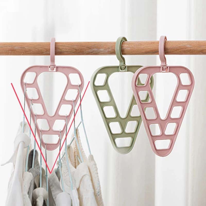 Multifunctional Triangle Nine-hole Hanger 360°Rotation Closet Storage Rack Hook