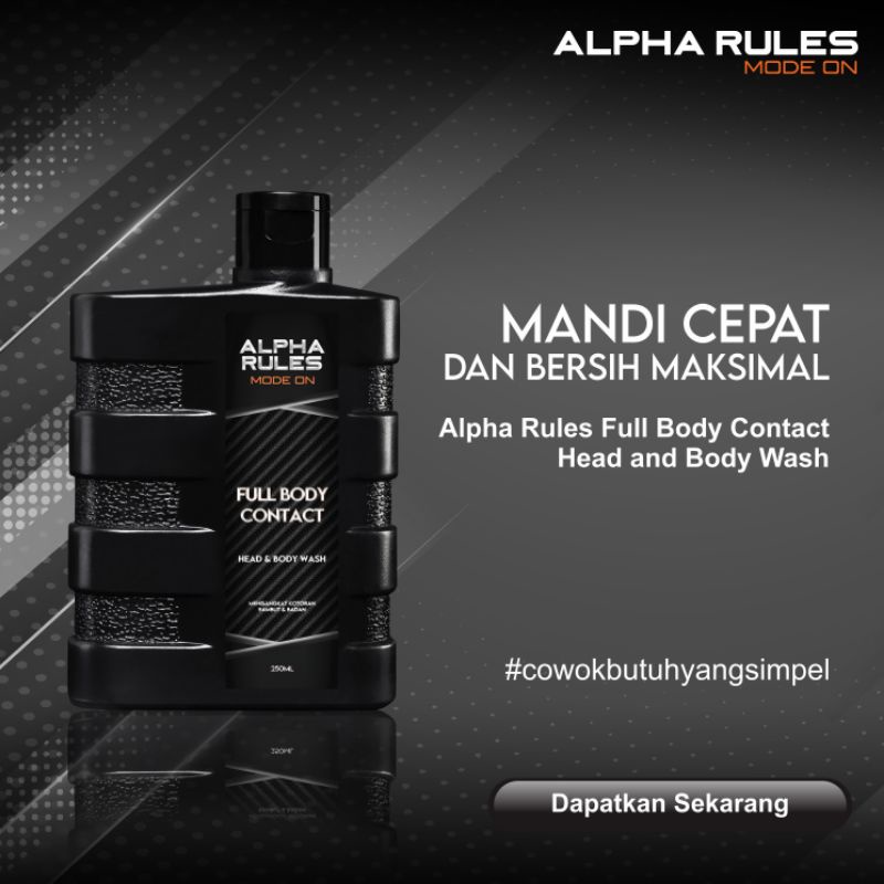 ALPHA RULES FULL BODY CONTACT HEAD AND BODY WASH ORIGINAL 100% 250ML