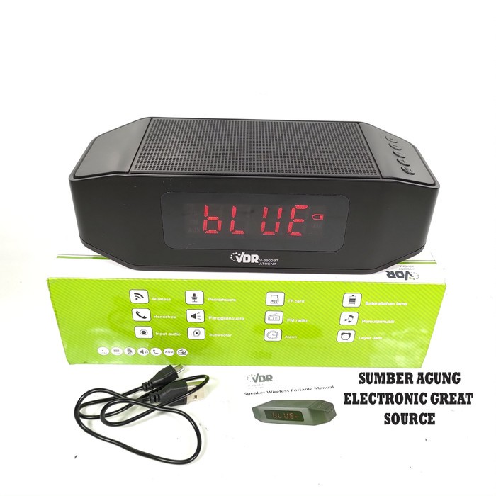 VDR Athena V3900BT Pemutar Musik Layar Jam Alarm Digital Bluetooth Unt