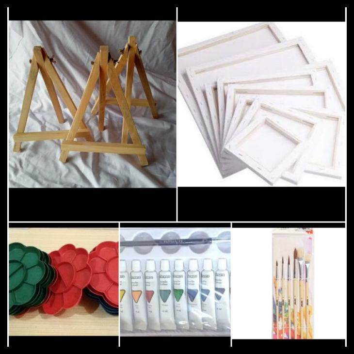 

BISA COD PAKET PROMO ALAT LUKIS + KANVAS 20X30 + MINI EASEL TERBAIK 11