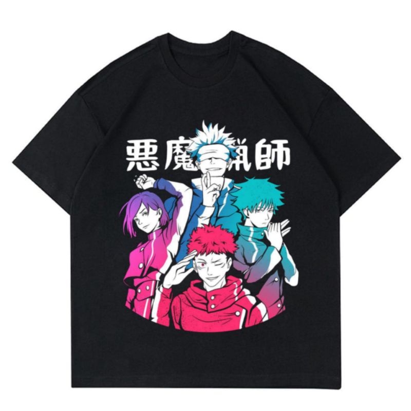 Kaos Jujutsu Kaisen Tee Merch Baju Anime Seri Manga Shōnen Jepang Vintage Oversize Oversized T-Shirt
