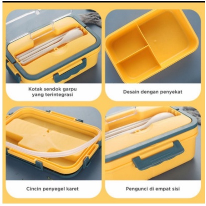 KOTAK MAKAN LUNCH BOX GANDUNG JERAMI SET