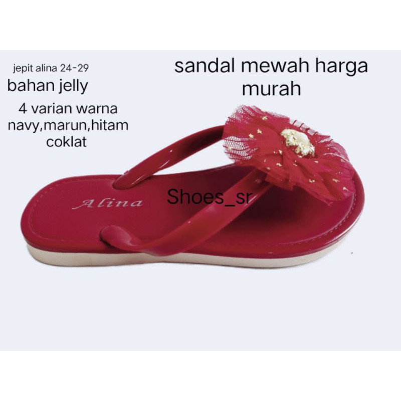 sandal jepit Alina motif bunga 24-29