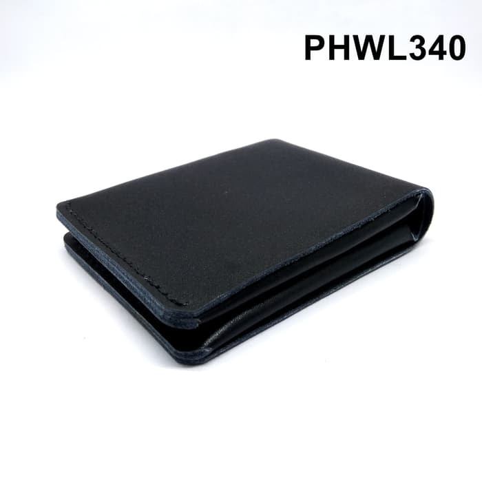 Dompet kulit asli design unik warna hitam simple wallet - PHWL340