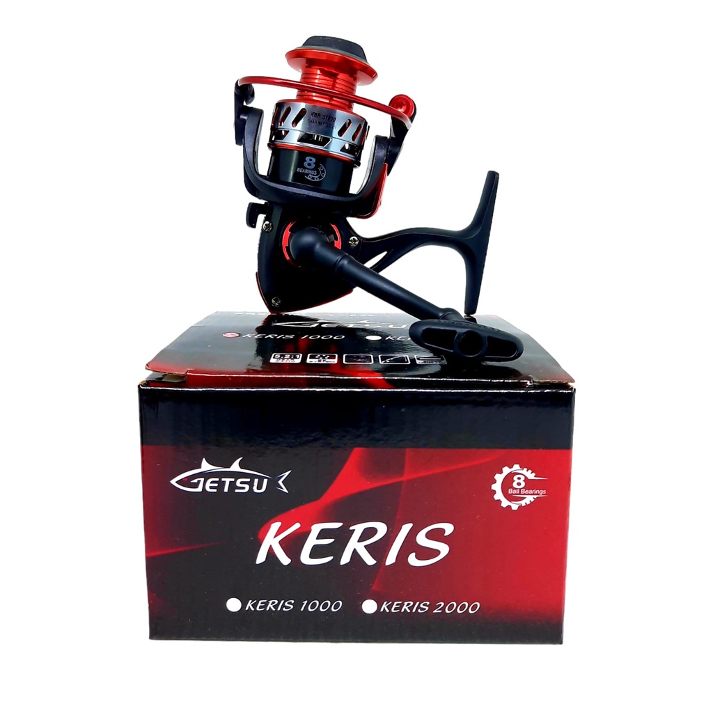 Reel Pancing GETSU KERIS 8BB Spool ALUMUNIUM FREE HANDLE