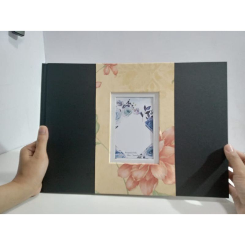 PHOTOGRAPH ALBUM MAGNETIC BLACK SHEET LANDSCAPE LUBANG FOTO COVER