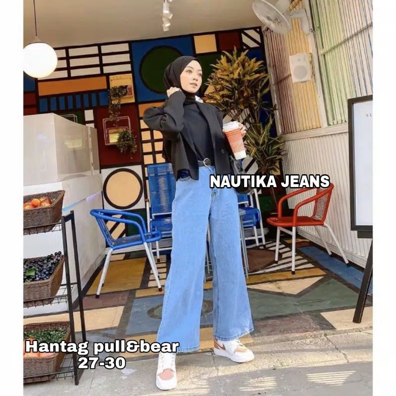 HIGHT WAIST KULOT JEANS WANITA PREMIUM/KULOT POLOS