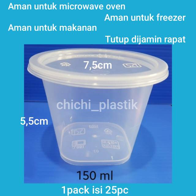 Thinwall food container 150ml / Kotak Makan Bening / Mangkok plastik / Mangkok Bening