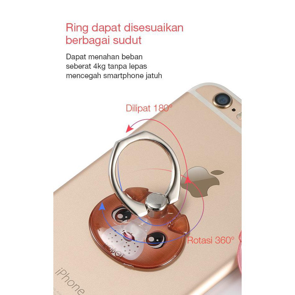 I-Ring Robot RT-BR06 A5 Bear Series Phone Stents (1 Kotak isi 20pcs)