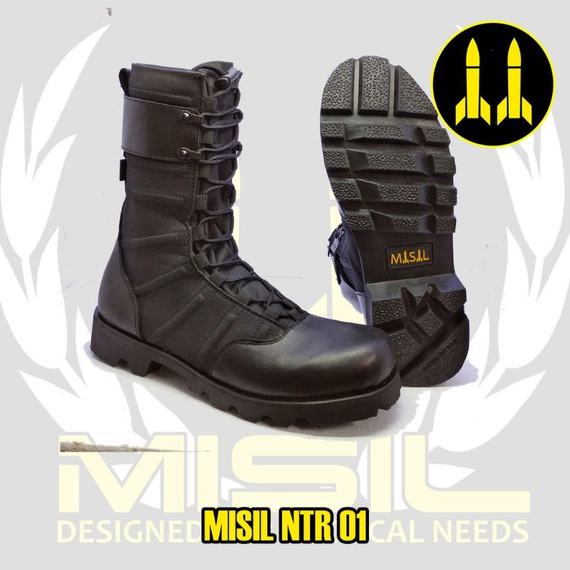 Sepatu pdl ninja TNI POLRI radial merk misil/Sepatu pdl tni kulit asli ninja/Sepatu pdl polri kulit 