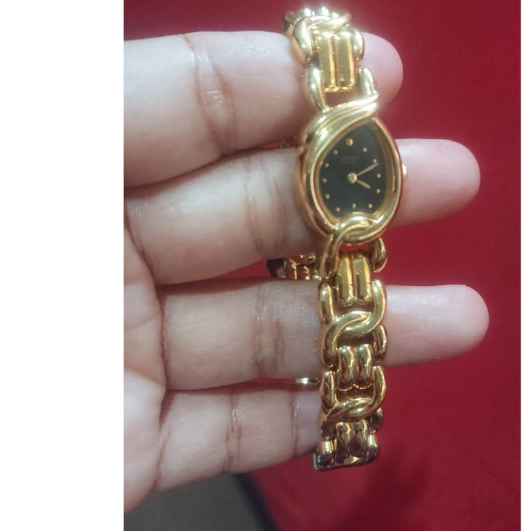 Seiko Ladies SXND52P1 Black Dial Jam Tangan Wanita SXND52 Gold Quartz Original