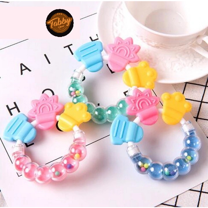 Mainan Gigitan Teether Kerincingan / Rattle / Kecrekan Anak Bayi