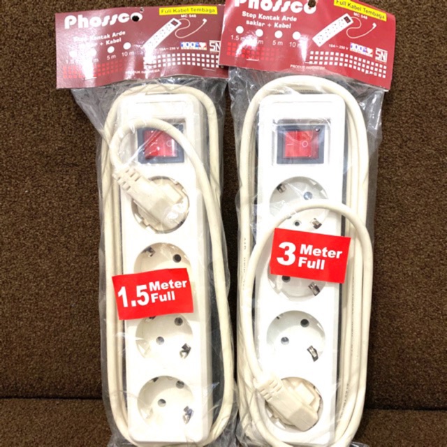Stop Kontak Merek Phossco / Stop Kontak Arde Saklar + Kabel