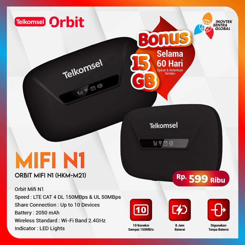 Modem Mifi Telkomsel Orbit Mifi N1 / N2 - HKM M21 M22 Wifi 4G LTE Garansi Resmi