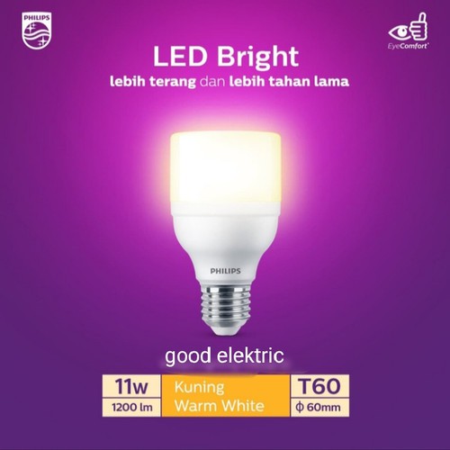 Philips Lampu LED Bright 11W Kuning E27 Bohlam LED 11 Watt WWL