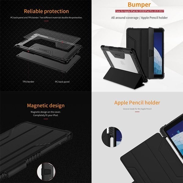 Bumper Magnetic Leather Flip Case iPad Air 3 2019