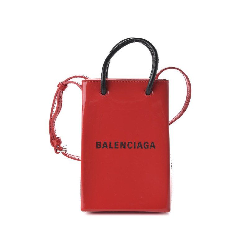 Balenciaga Phone Holder Patent Leather Red