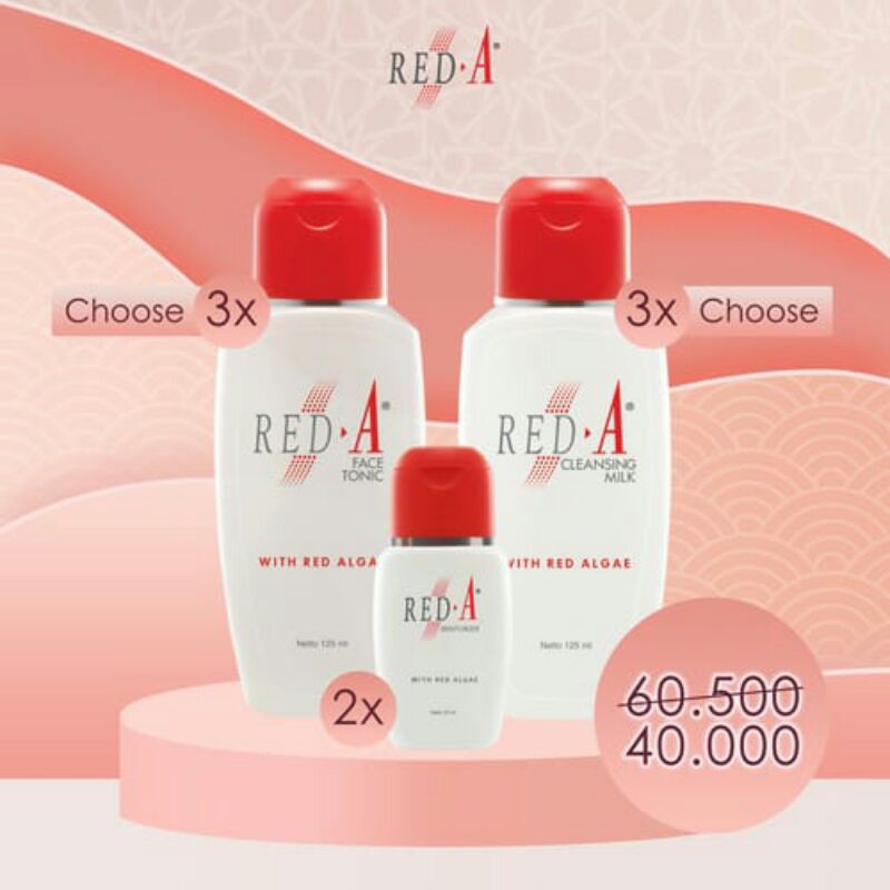 Paket Daily Fresh Moisturizer Pelembab Cleansing Milk Face Tonic Red A