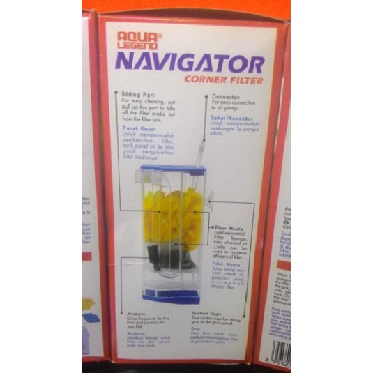 Corner Filter Navigator Aqua Legend Sudut Aquarium Akuarium Aqualegend