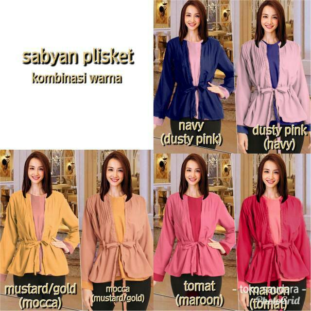 Blouse tangan panjang sabyan plisket