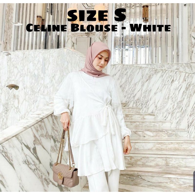 Celine Blouse Vanilla Hijab Celine White S | Celine Blouse White S