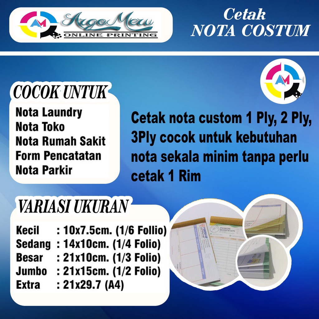 

Cetak Nota/Copy Resep/Surat Jalan/Faktur Penjualan Custom Satuan 3 Ply