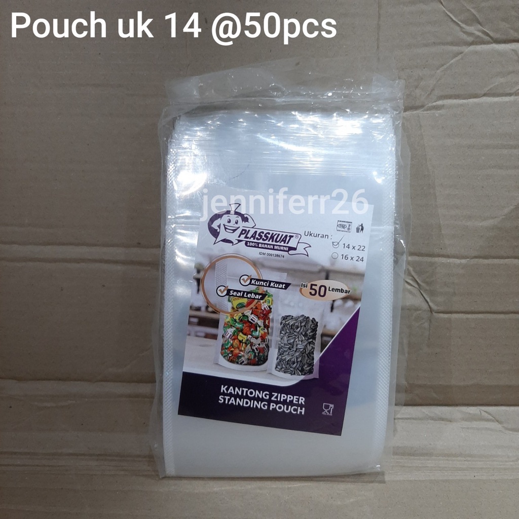 Standing Pouch 14 x 22 cm Kemasan Plastik klip Plastik Zipper