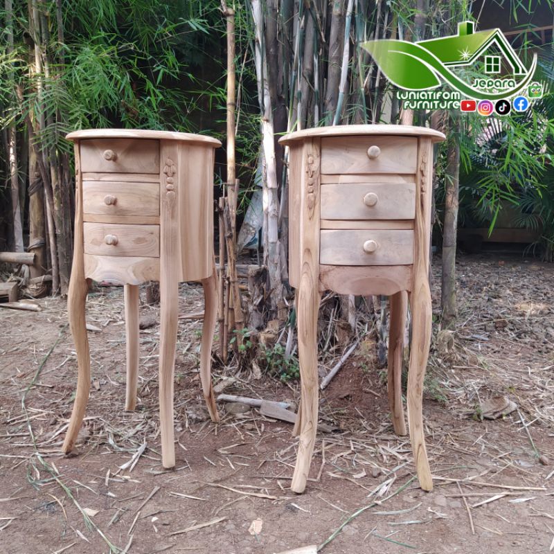Nakas Cempolong Kayu Jati Mentahan