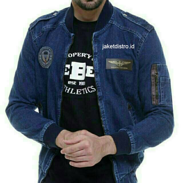 TERMURAH!! Jaket Bomber Jeans Pria Original Rocafela