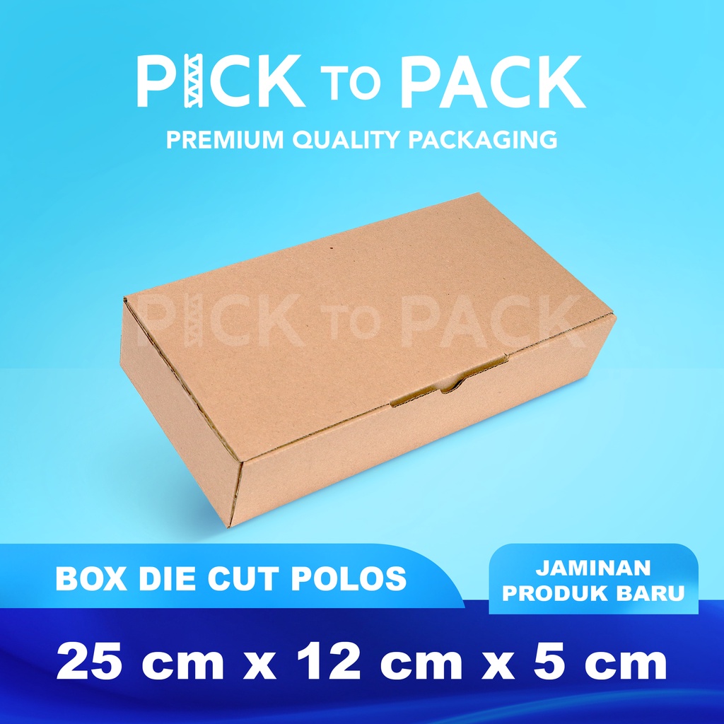 

Kardus Box Karton Die Cut 25X12X5 Polos - Baru - Murah