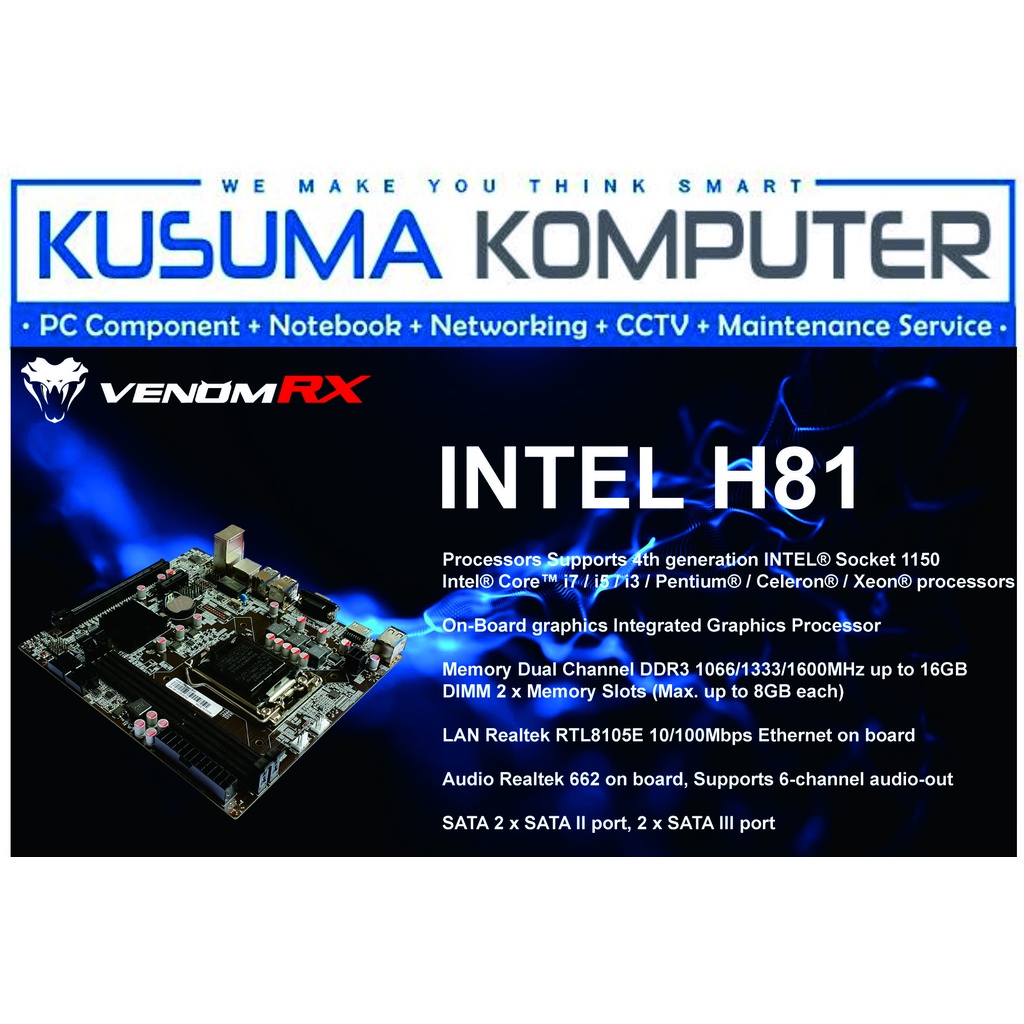 VenomRX Motherboard H81 M.2 NVMe HDMI DDR3