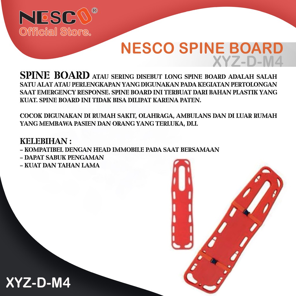 Nesco Spine Board, Type Yxz-D-M4 / Tandu Spinal