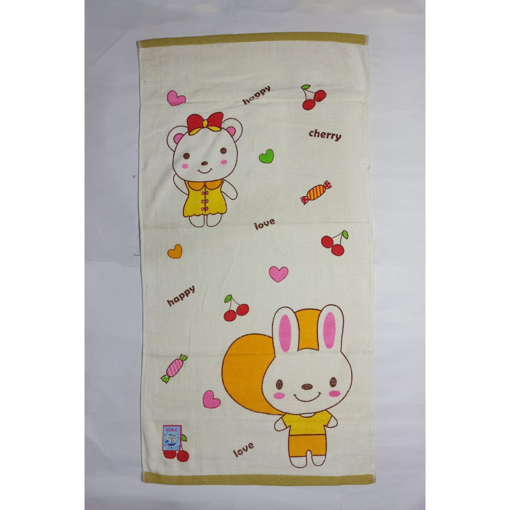 Twin Gold - 1 Pcs Handuk bayi, Perlengkapan mandi bayi 50 X 100 CM ( Warna Krem ) ~ Sahabi