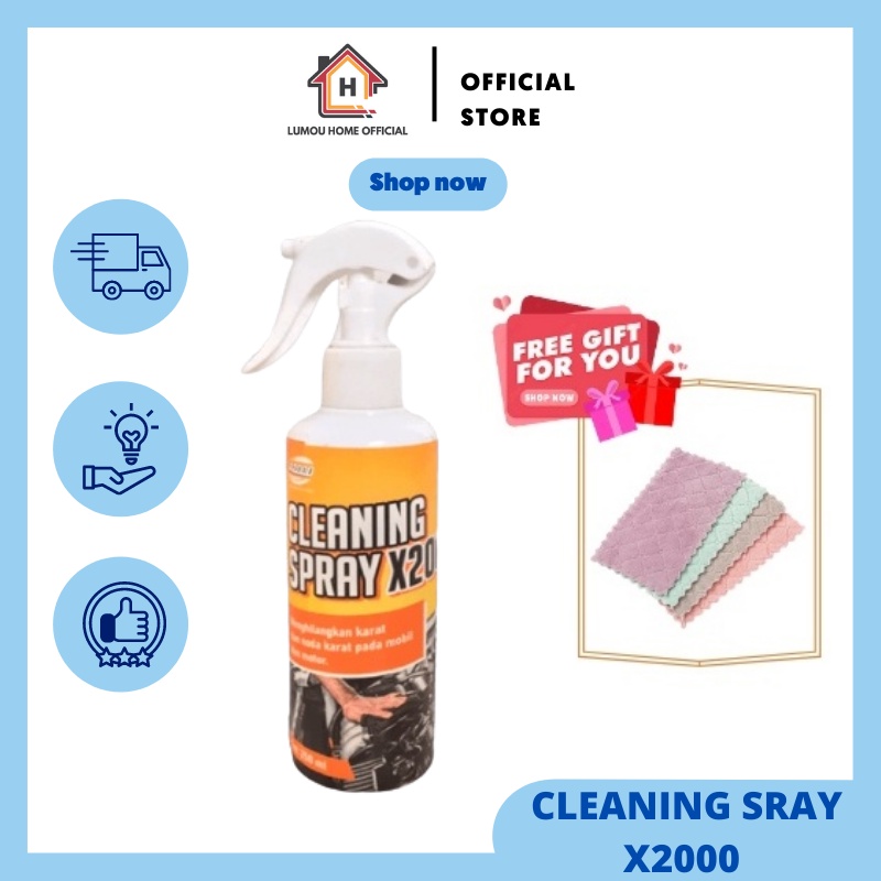 Super Cleaning spray X2000 Menghilangkan karat, minyak, kotoran, noda jamur,wax mobil,spray pembersi