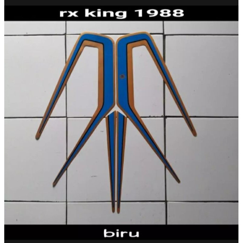 STIKER STRIPING LIS LIST BODY MOTOR RX KING TAHUN 1998 WARNA BIRU STANDAR