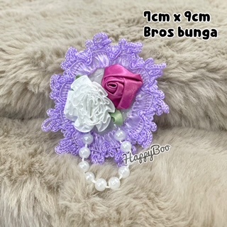 bros bunga mutiara gantung bross pin korsase wedding nikahan kanzashi