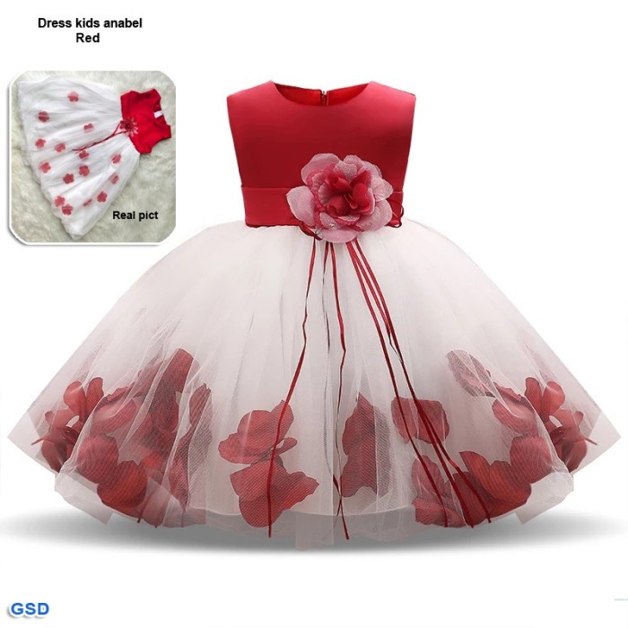 Gaun Anak - Umur Anabel 3-6 Dress Ulang Pesta Tahun Anak Cewe Dress Kids Jf - Thn