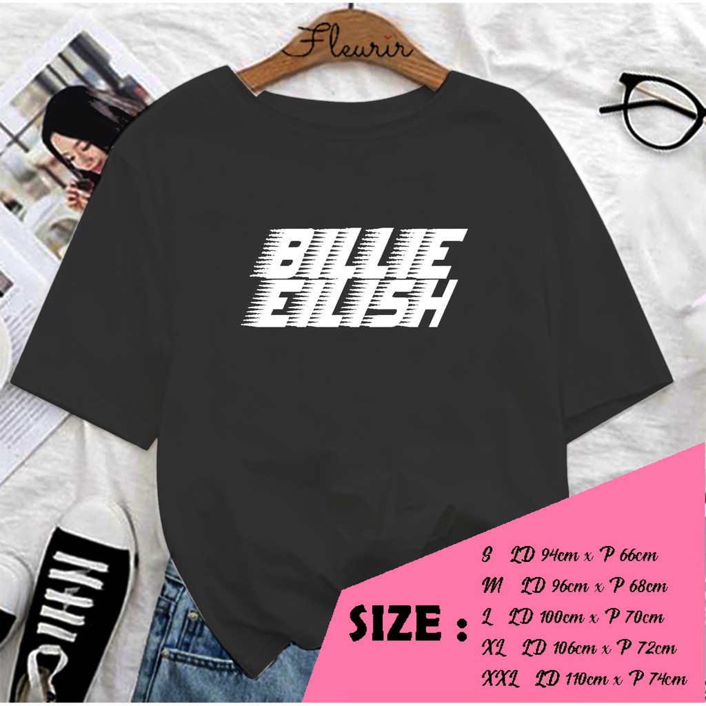 FLEURIR - KAOS OVERSIZE BILLIE EILISH TULISAN KATUN KAOS WANITA TEE UNISEX