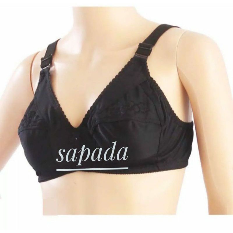 Bra Sport/ Sport Bra Wanita, Cup Besar, Bh Wanita Tanpa Kawat & Tanpa Busa, Srikandi Warna Hitam
