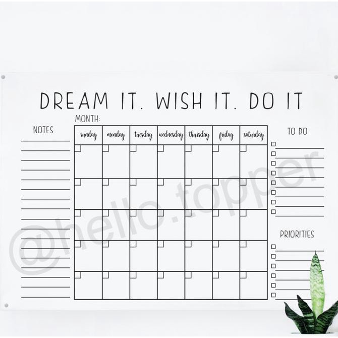 

Daily Planner | Wall Planner Acrylic Dinding| Schedule Board helloto99 Diminati Banget