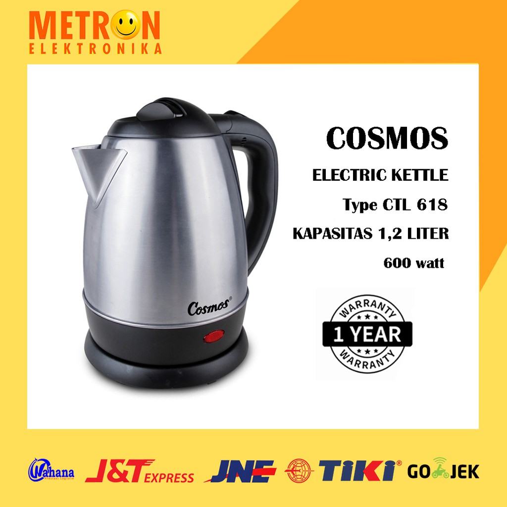 COSMOS CTL 618 / ELECTRIC KETTLE CORDLESS 1,2 LITER 600 WATT / CTL618