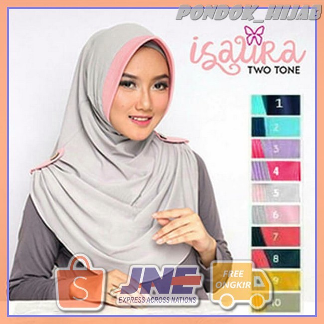 Fashion muslim/Khimar/Pasmina/Syari/Hijab/Hijab Instan/Jilbab Instant Isaura Two Tone  -  YELSO075