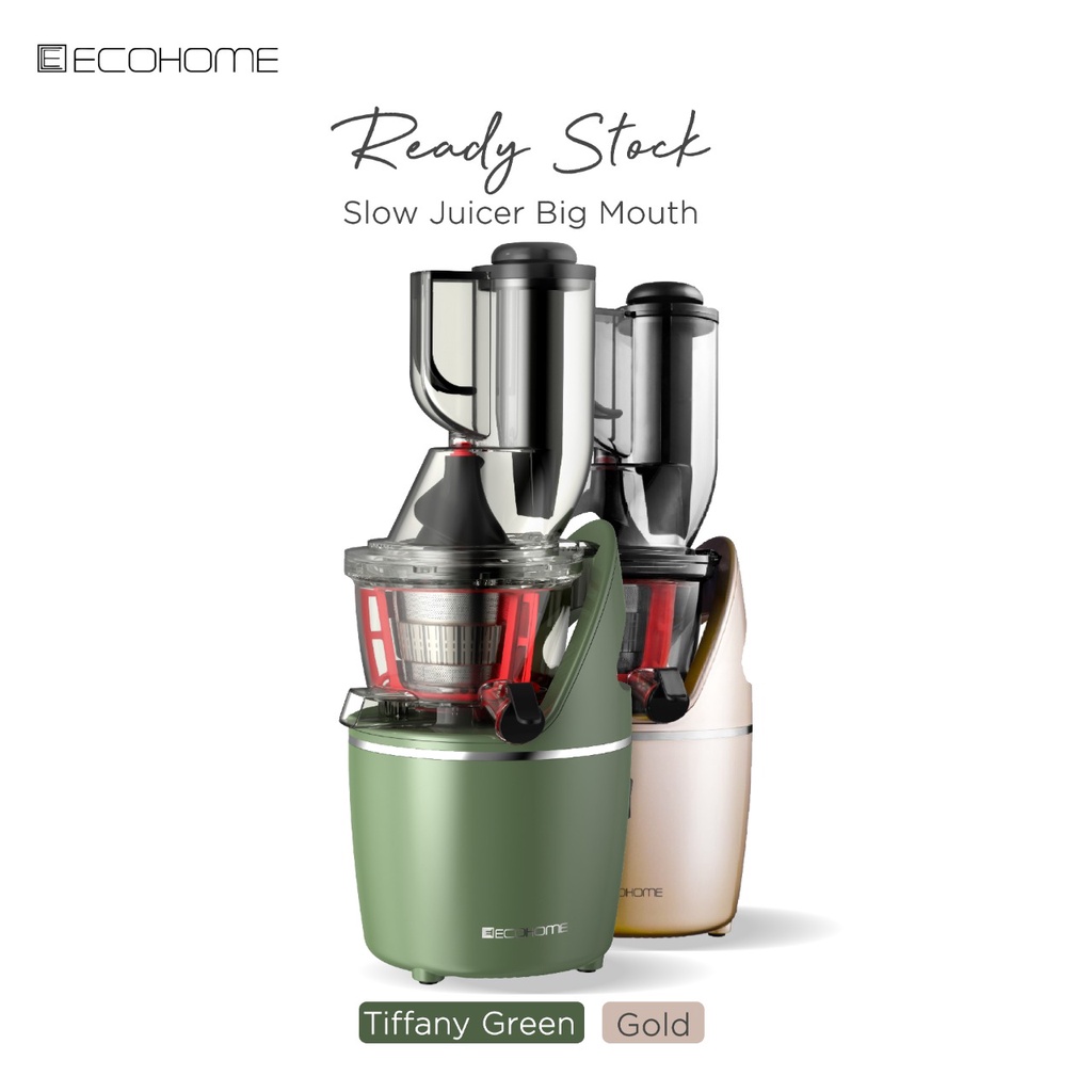 Bonus !! Ecohome Slow Juicer Big Mouth ESJ-999BM Cold Pressed for Fruit 55 RPM ESJ999